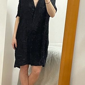 Black button down dress